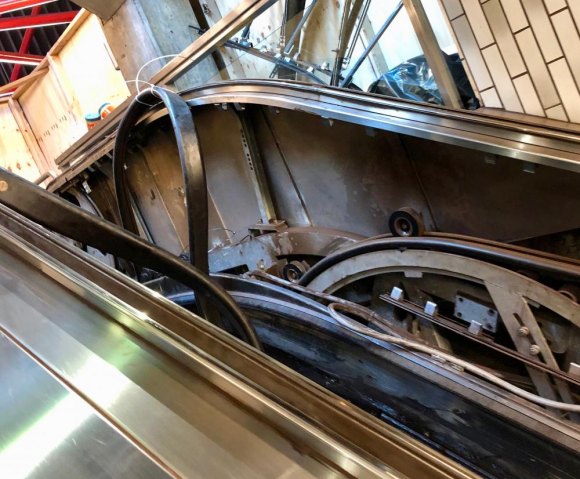 Subway Escalator Misinformation Extended-Again Signs haven't changed, but this escalator is no where near opening on July 31st.